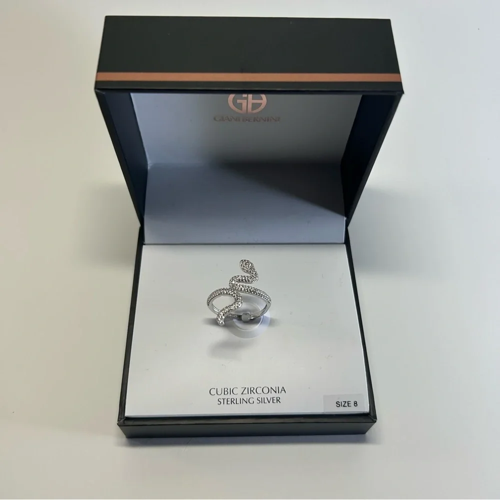 Giani Bernini Sterling Silver Ring with Cubic Zirconia Size 8